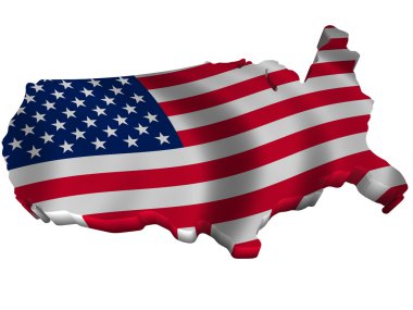 Flag and map of United States of America 2 clipart