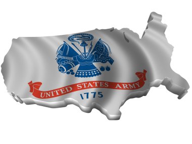 Flag and map of United States Army clipart