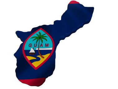 Flag and map of Guam clipart