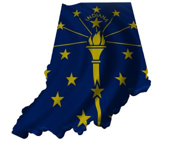 Flag and map of Indiana clipart