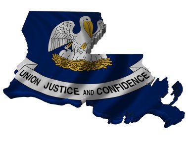 Flag and map of Louisiana clipart