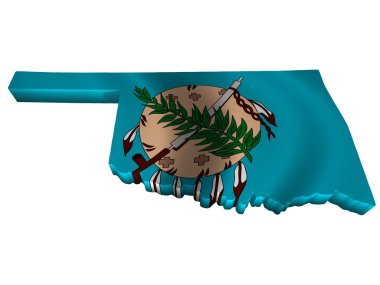 Flag and map of Oklahoma clipart