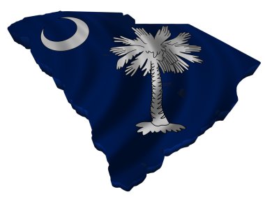 Flag and map of South Carolina clipart