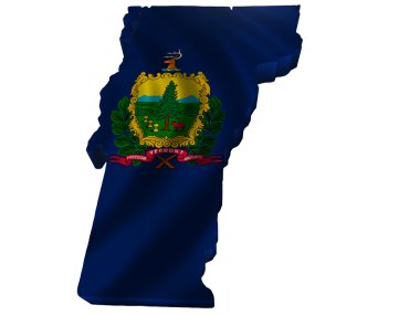 Flag and map of Vermont clipart