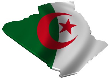 Flag and map of Algeria clipart