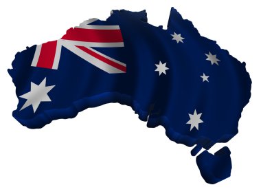 Avustralya bayrağı ve haritası
