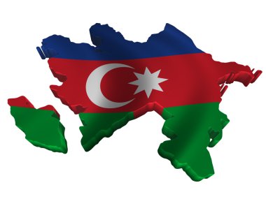 bayrak ve Azerbaycan Haritası