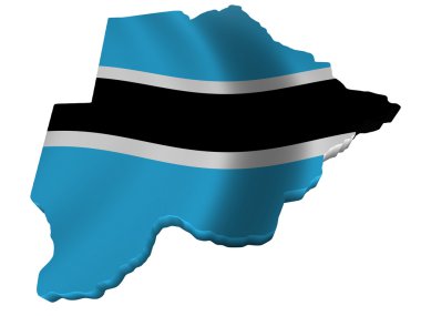 Botswana bayrağı ve haritası