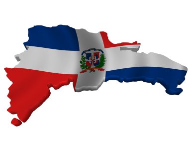 Flag and map of Dominican Republic clipart