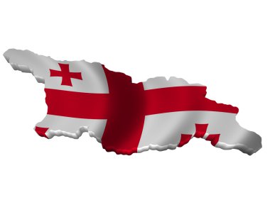 Flag and map of Georgia clipart