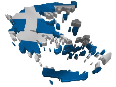 Flag and map of Greece clipart