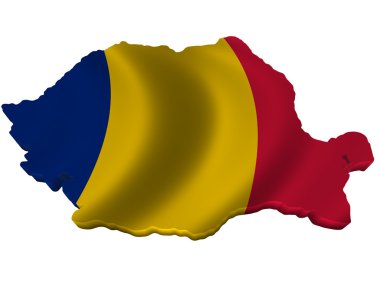bayrak ve Romanya Haritası