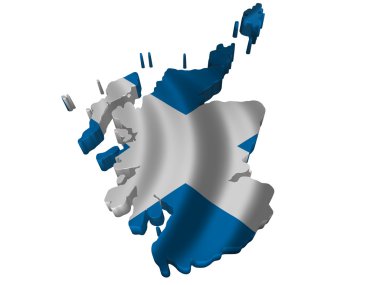 Flag and map of Scotland clipart