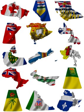 Flag and map of Canada clipart