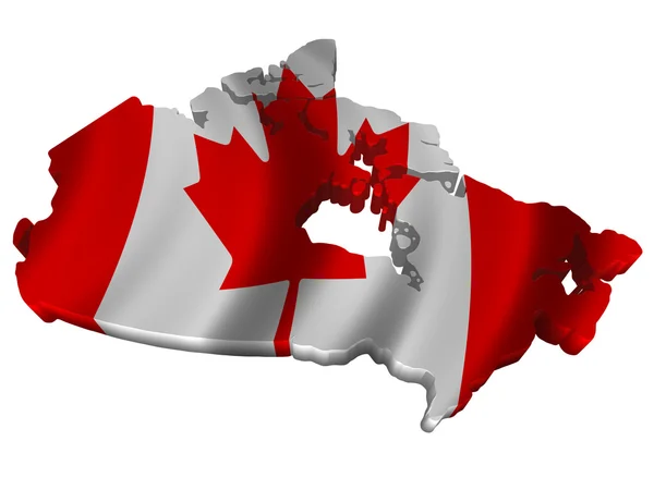 Bandera y mapa de Canada —  Fotos de Stock
