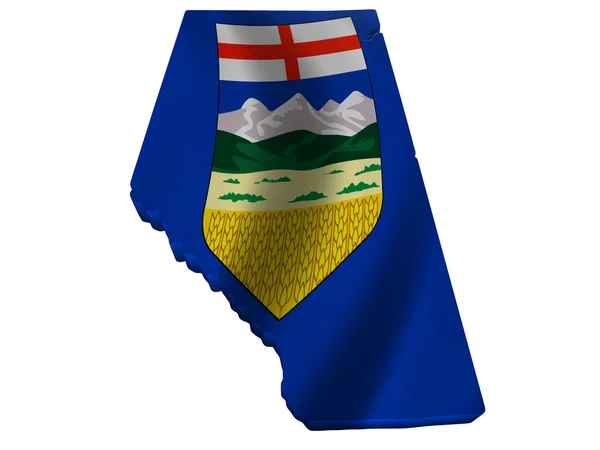 Flag and map of Alberta — Stock Photo, Image