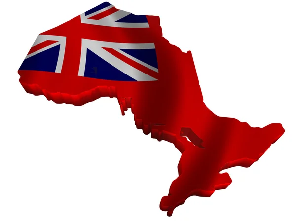 Flagge und Karte von Ontario — Stockfoto