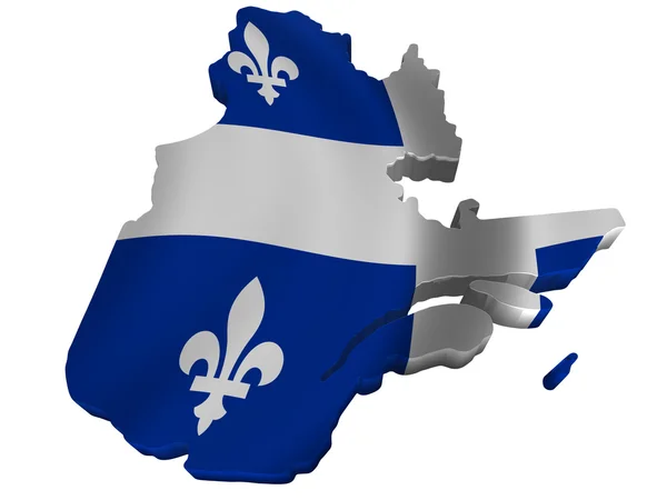 Vlag en kaart van Québec — Stockfoto