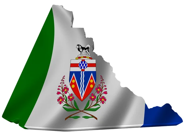 Flagge und Karte des Yukon Territoriums — Stockfoto
