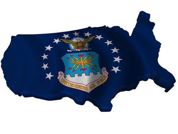 Flagge und Karte der Luftstreitkräfte der Vereinigten Staaten — Stockfoto