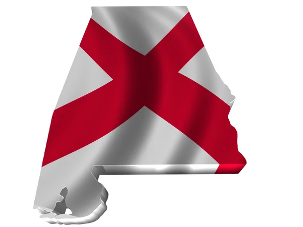 Bandera y mapa de Alabama — Foto de Stock