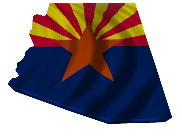 Arizona bayrağı ve haritası — Stok fotoğraf