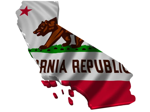 Vlajka a mapa Kalifornie — Stock fotografie