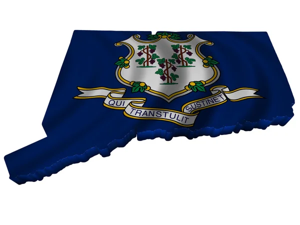 Flag and map of Connecticut — Stock Photo, Image