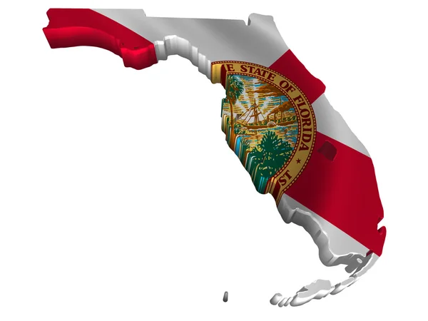 Vlag en kaart van florida — Stockfoto
