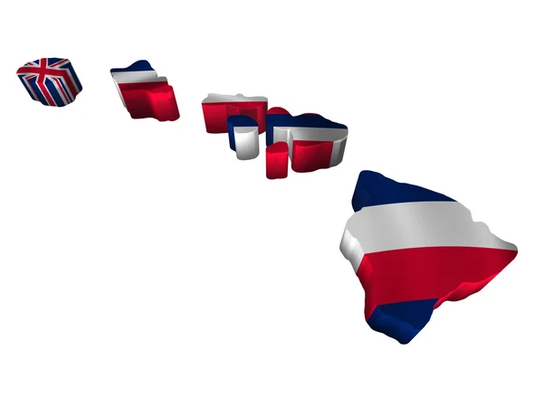 Vlag en kaart van Hawaï — Stockfoto