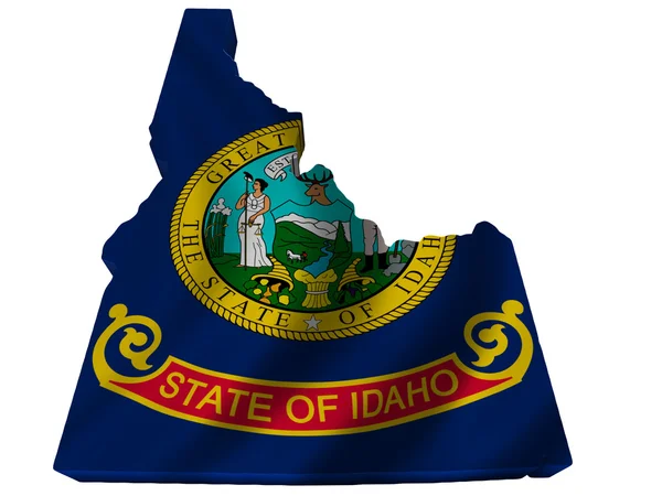 Flag and map of Idaho — Stock Photo, Image