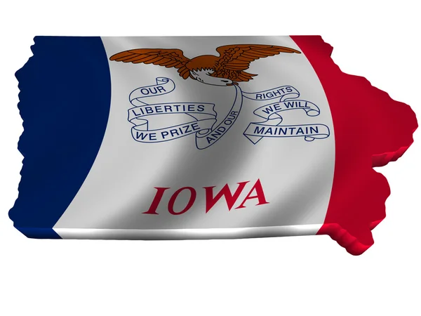 Flag and map of Iowa — Stock Photo, Image