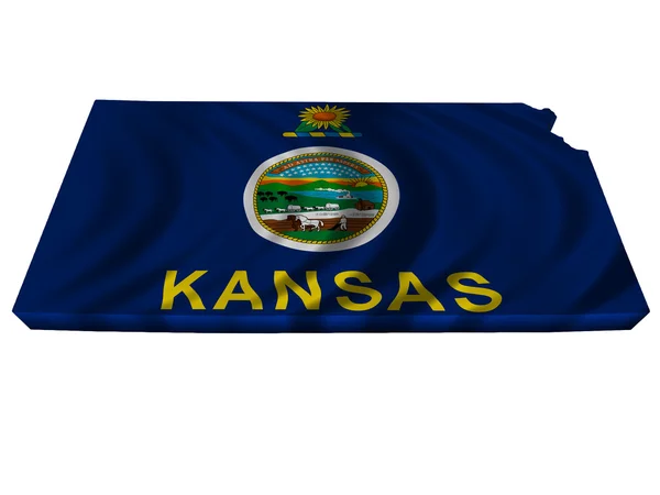 Bandeira e mapa de Kansas — Fotografia de Stock