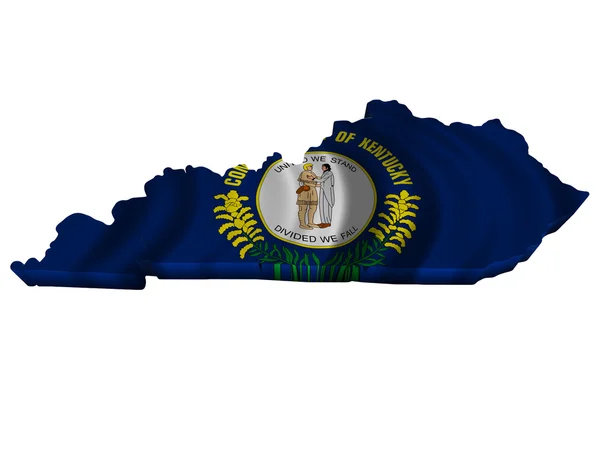 Flag and map of Kentucky — Stock Photo, Image