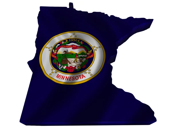 Flag and map of Minnesota — Stock Photo, Image