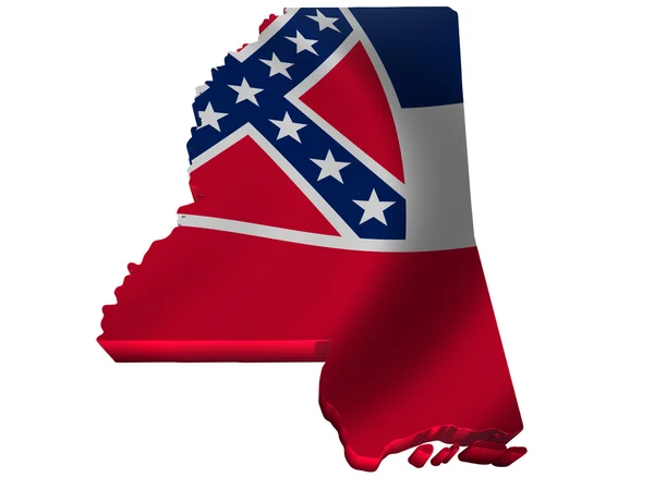 Флаг и карта Миссисипи — стоковое фото