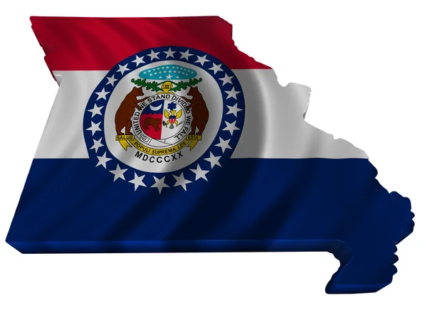 Flag and map of Missouri — Stock Photo, Image