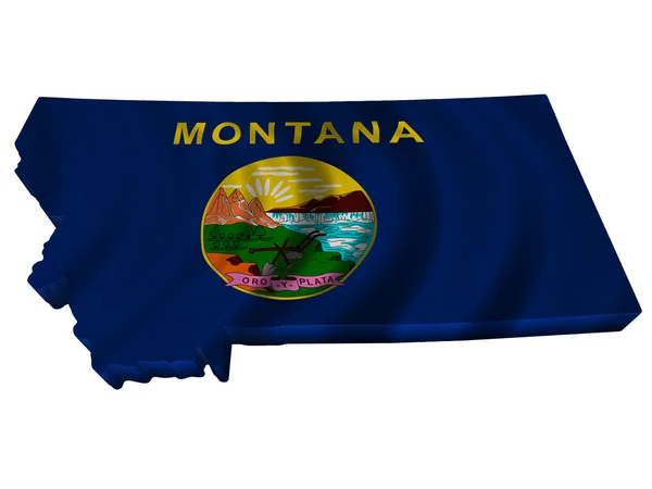 Bayrak ve montana Haritası — Stok fotoğraf