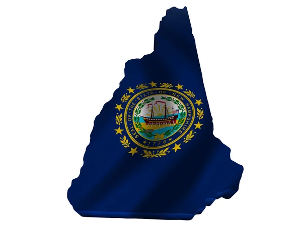 Flag and map of New Hampshire — Stock Photo, Image