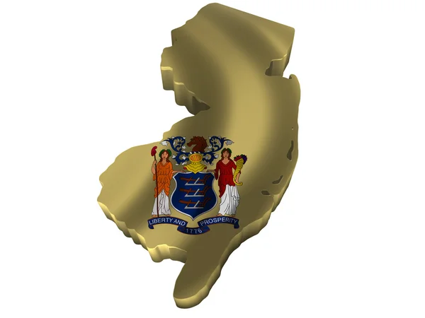 フラグとニュージャージー州の地図 — ストック写真