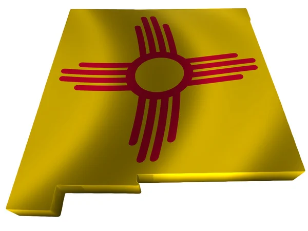 Flag and map of New Mexico — Stock Photo, Image