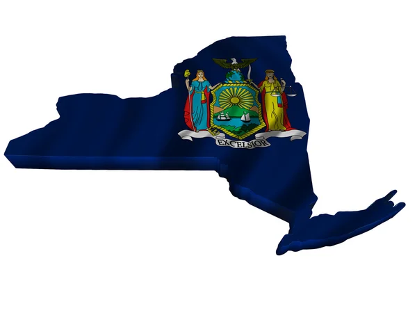 Flagge und Karte von New York — Stockfoto