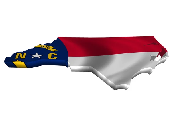 Bandera y mapa de Carolina del Norte — Foto de Stock