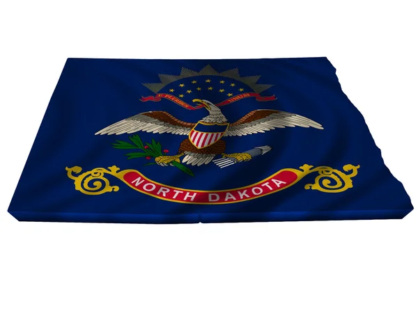 Flagga och karta i north dakota — Stockfoto