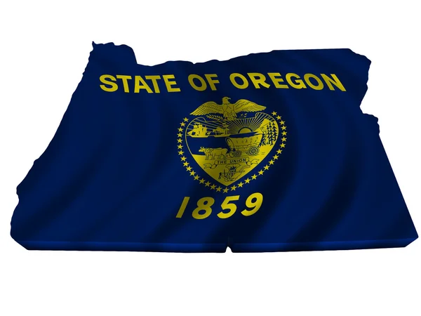 Flagge und Landkarte von Oregon — Stockfoto