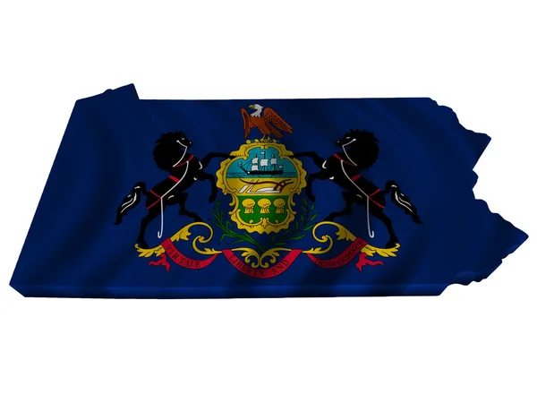 船旗国和宾夕法尼亚州的地图 — 图库照片