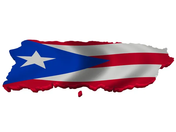 Flaga i mapa Portoryko — Zdjęcie stockowe