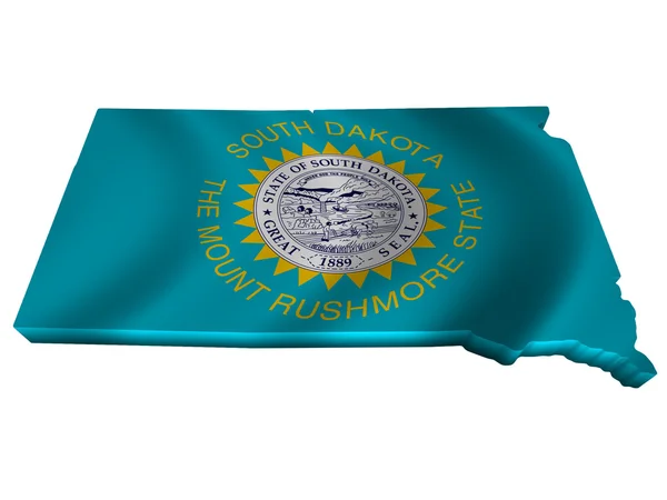 Bandeira e mapa de Dakota do Sul — Fotografia de Stock
