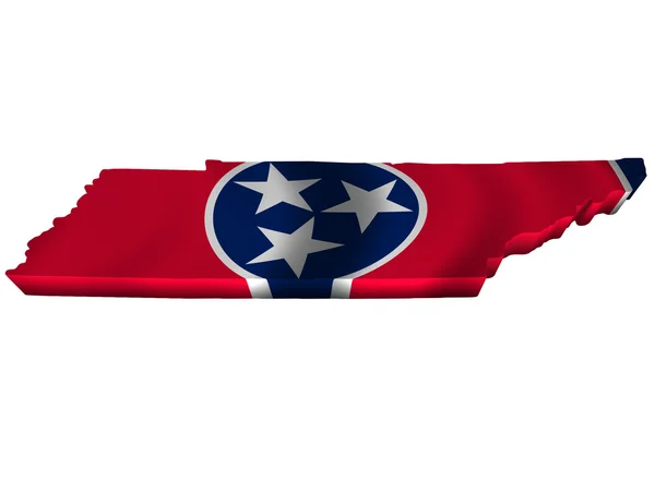 Flagga och karta över Tennessee — Stockfoto