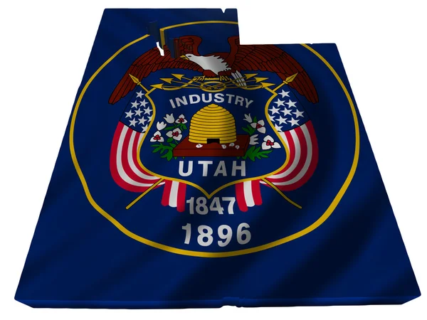 Flag and map of Utah — Stock Photo, Image